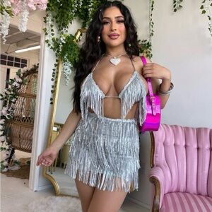 Silver Fringe Set